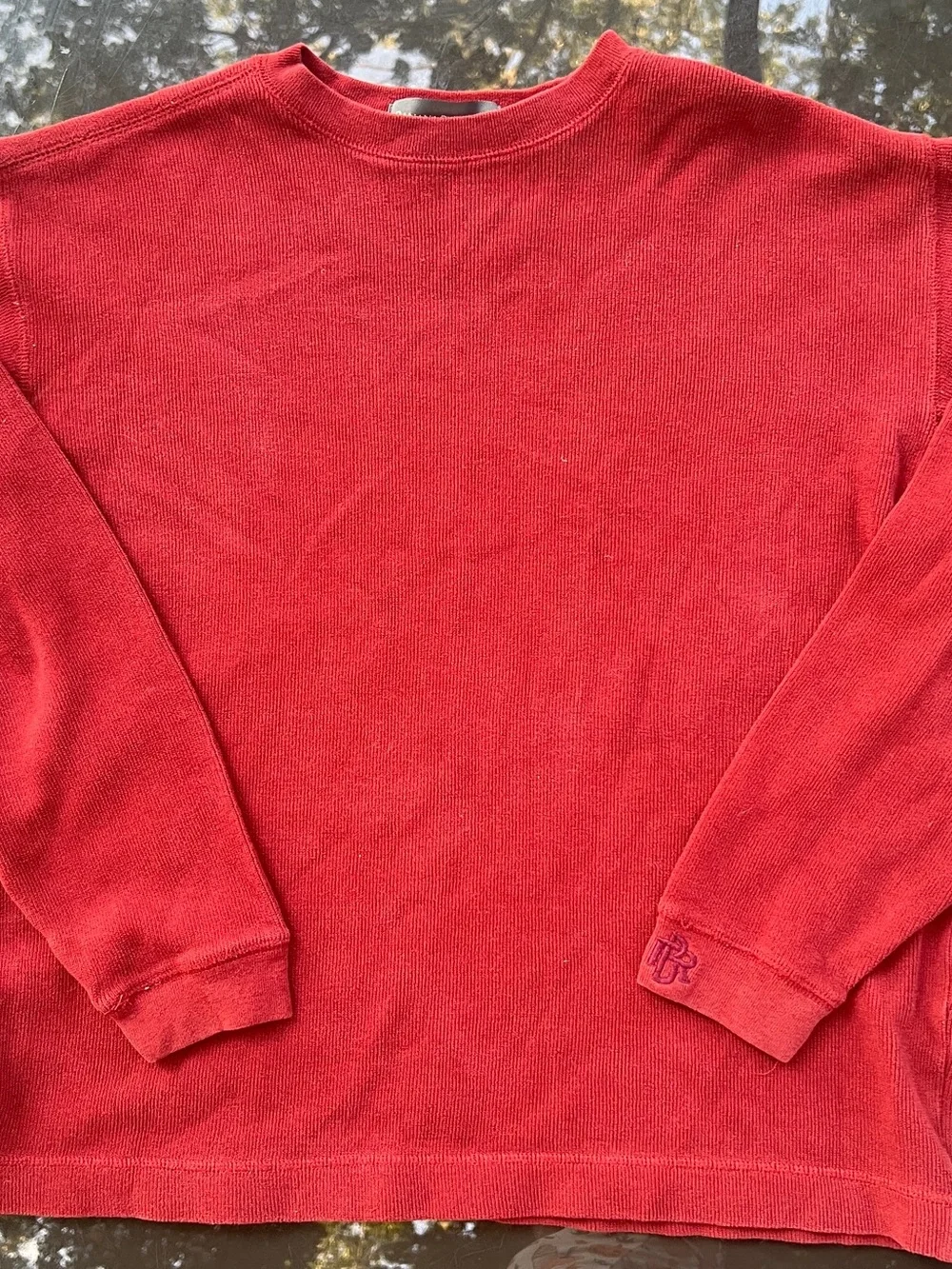 Vintage Y2K Ribbed Shirt Men XS Minimal Blank Heavy Cotton Blue Banana Republic